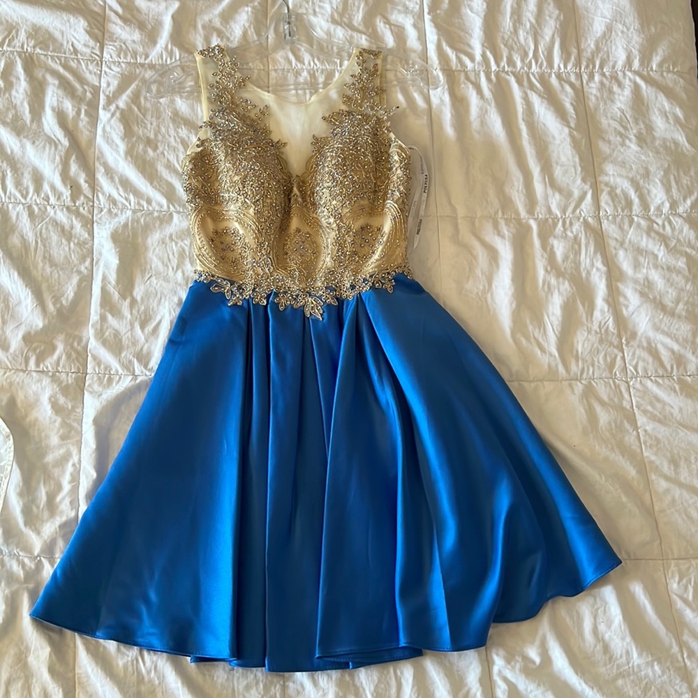 dark blue short formal dress from Poly USA